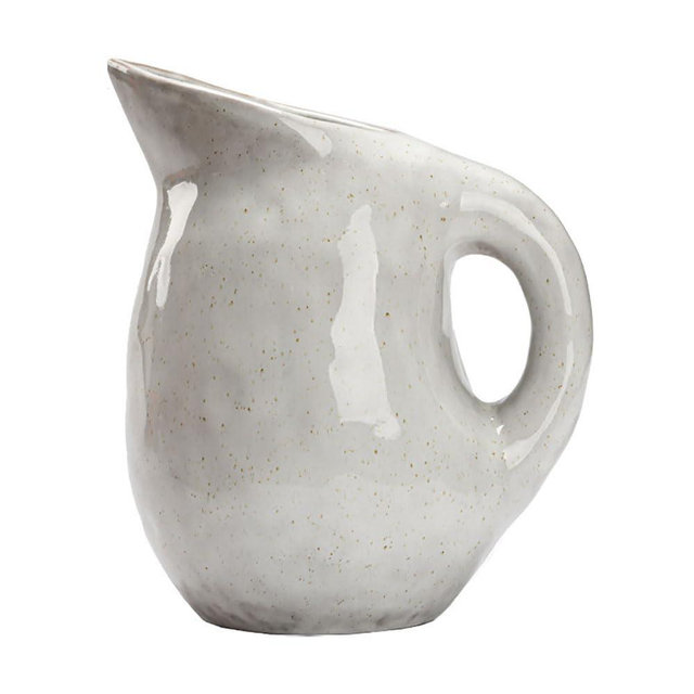 Lllunimon Neutral White Gray Ceramic Vase, Wabi Sabi Style Pitcher Vases, Rustic Minimalist Home Decor Centerpieces