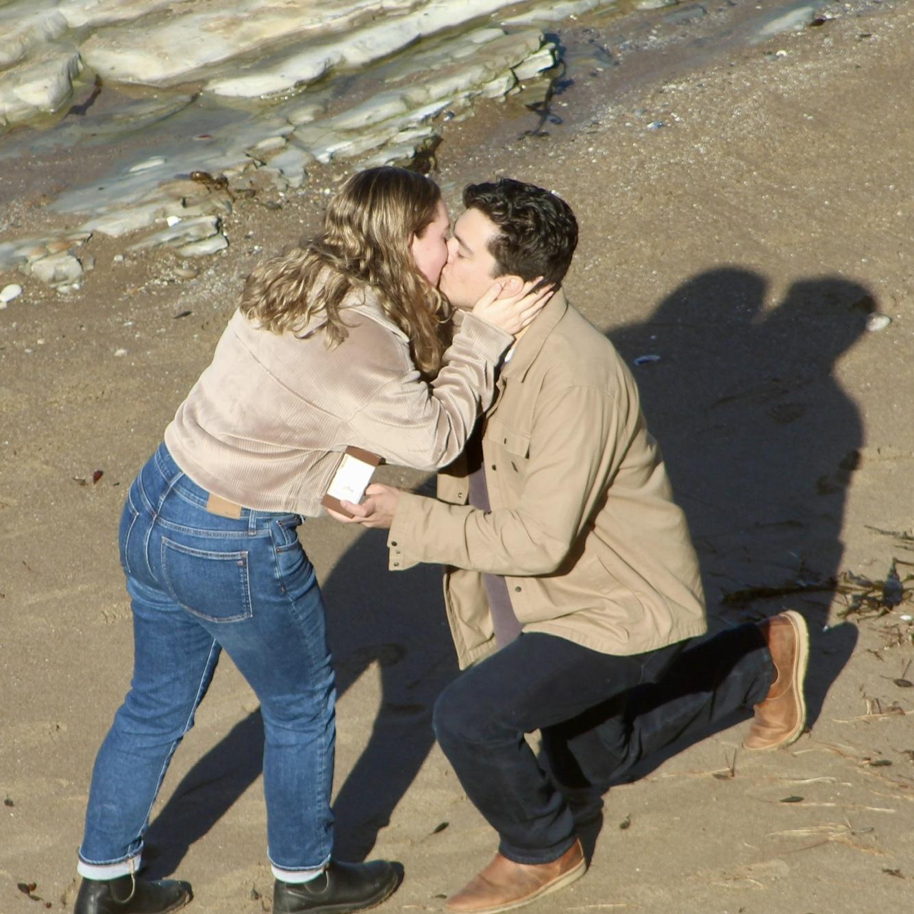 December 2023, Jeff proposing to Meghan at Montaña de Oro State Park!