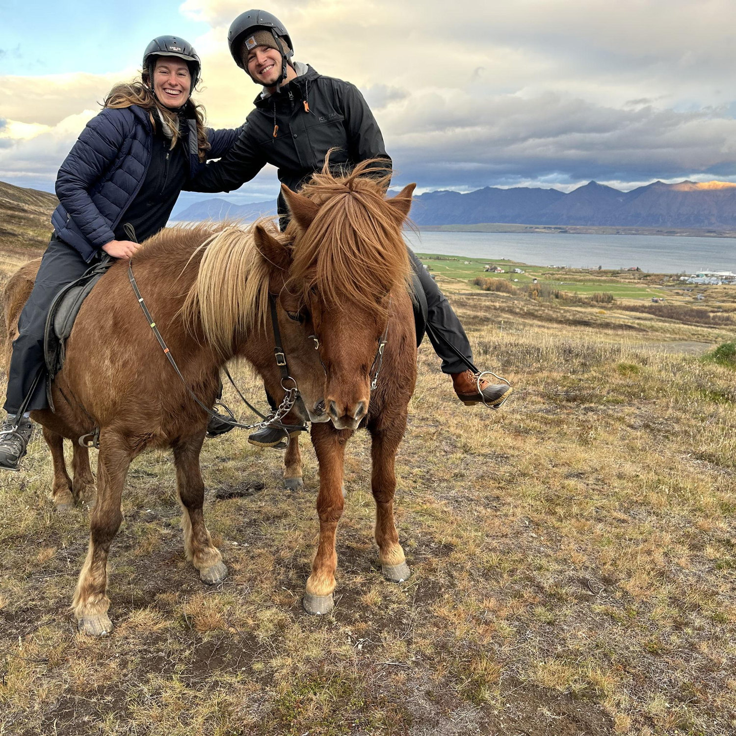 Riding horses in Iceland together during our roadtrip!