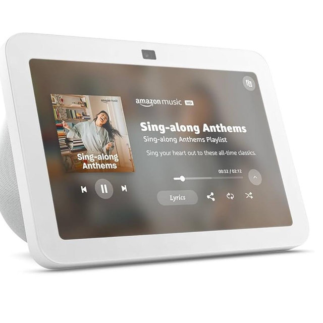 Amazon Echo Show 8 (newest model), With Spatial Audio, Smart Home Hub, and Alexa, Glacier White