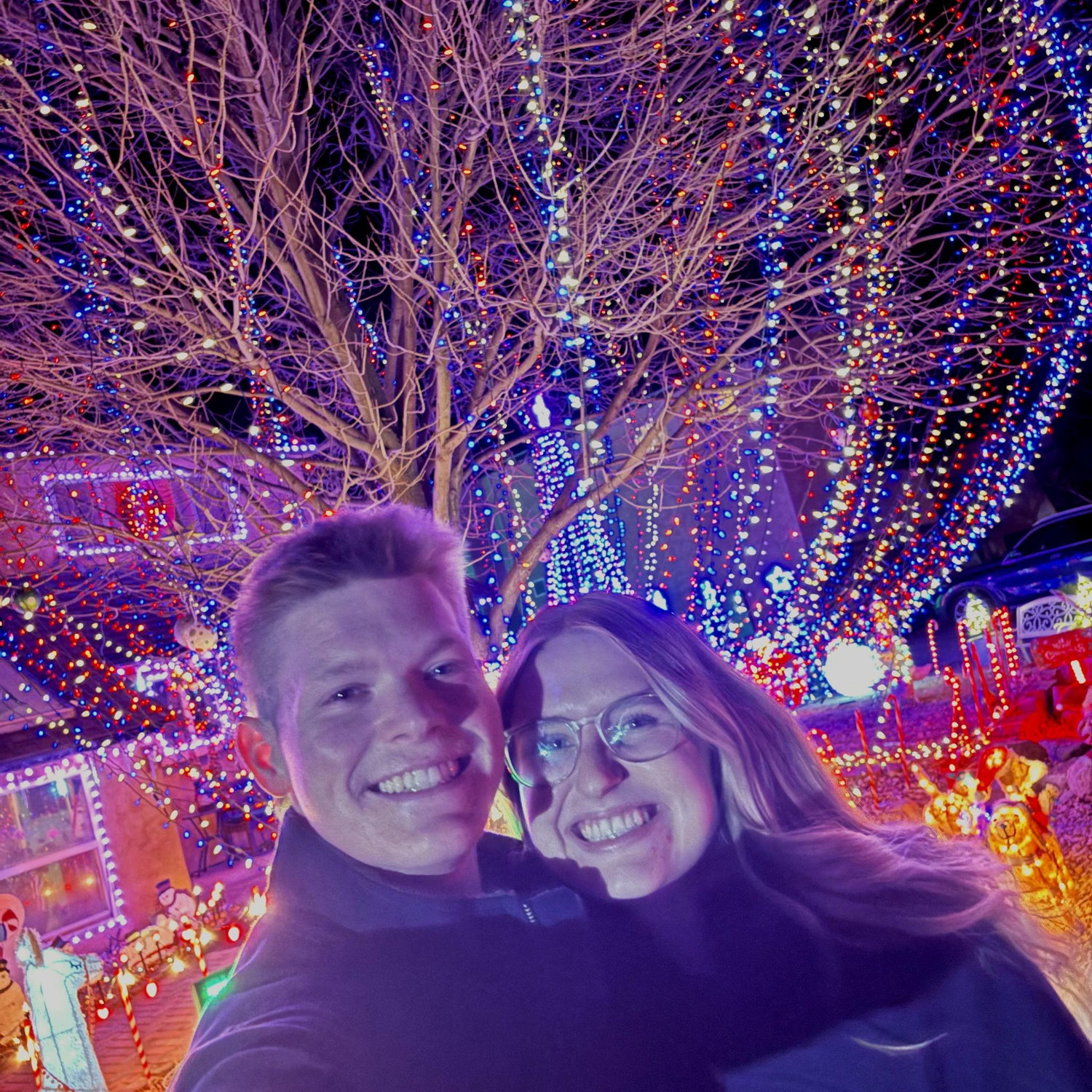 Watching the Christmas lights in Los Alamos!