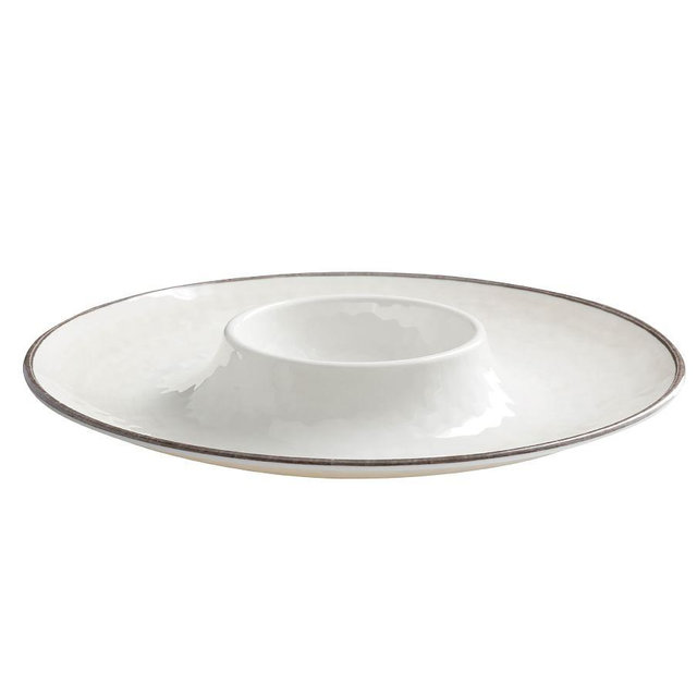Swirl Melamine Chip & Dip - Stone