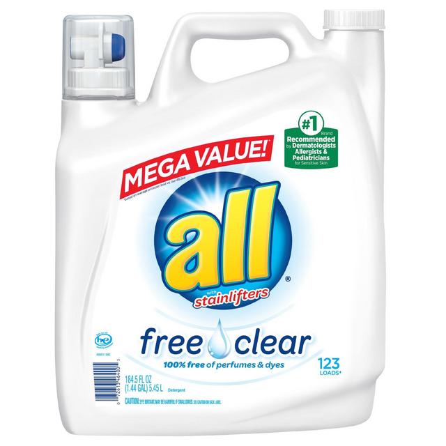 all Liquid Laundry Detergent - Free Clear for Sensitive Skin - 184.5oz