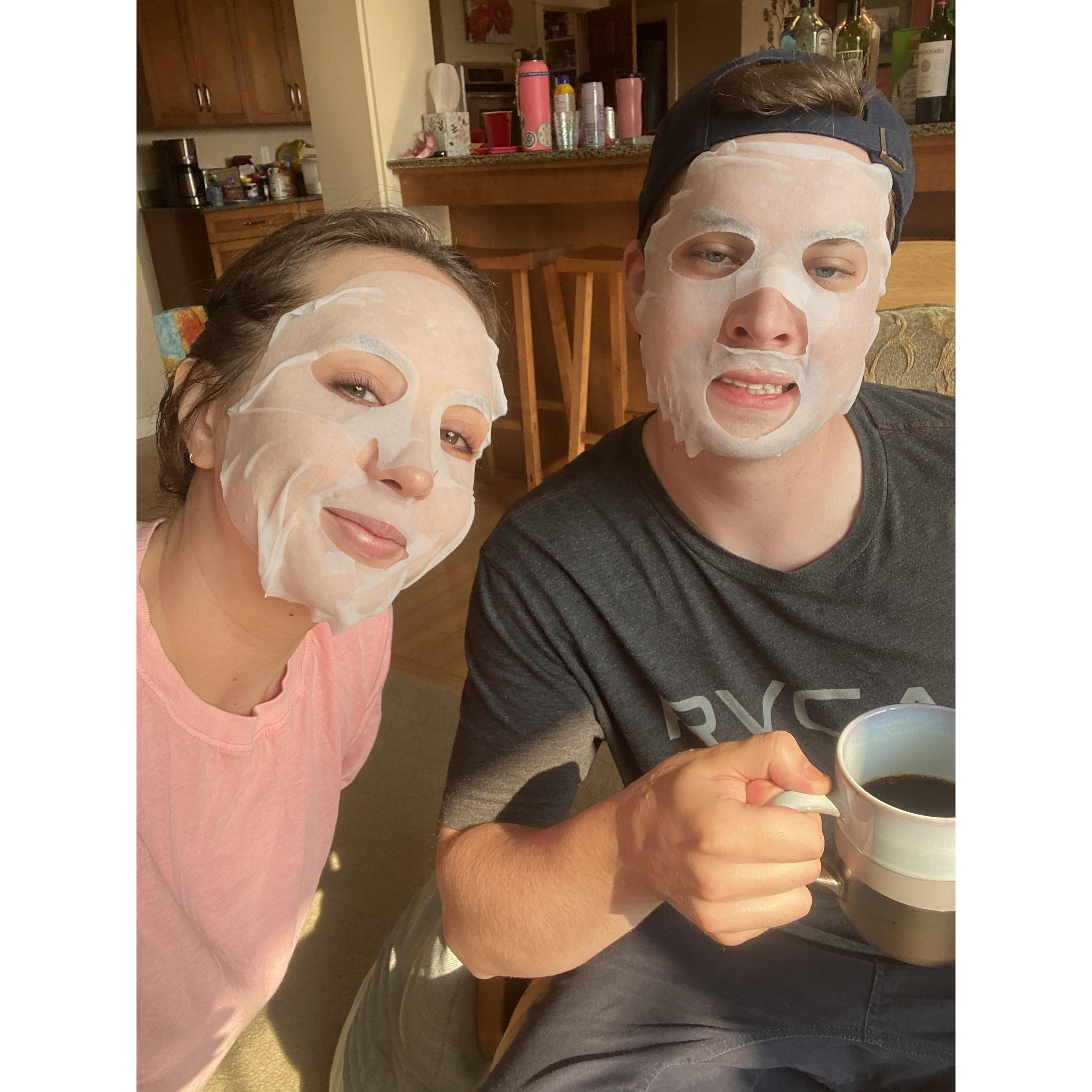 Trevor’s brother Jesse and Alyssa getting ready for her sister Natalie's wedding. Alyssa is looking forward to having a little brother, especially one that is willing to do a face mask with her.
