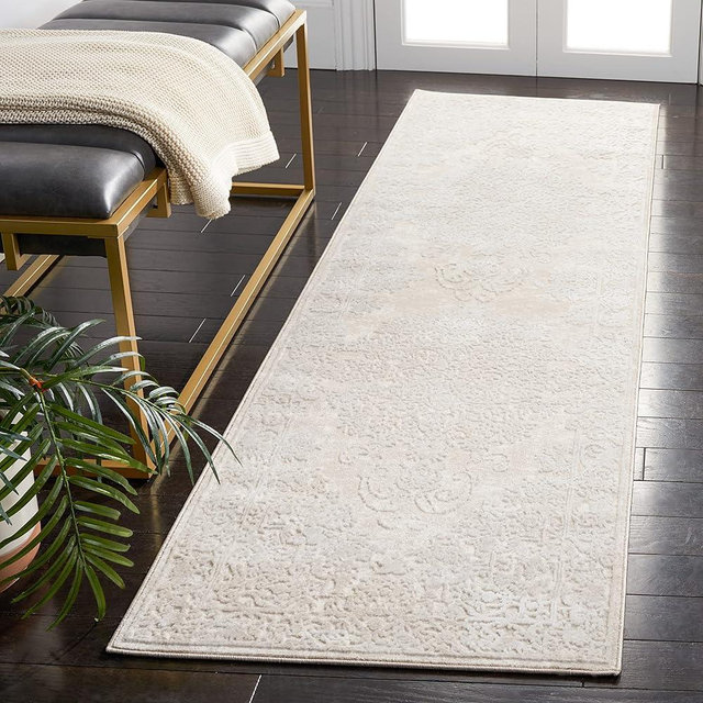 SAFAVIEH Reflection Collection Runner Rug - 2'3" x 12', Creme & Ivory, Vintage Distressed Design, Non-Shedding & Easy Care, Ideal for High Traffic Areas in Living Room, Bedroom (RFT664D)