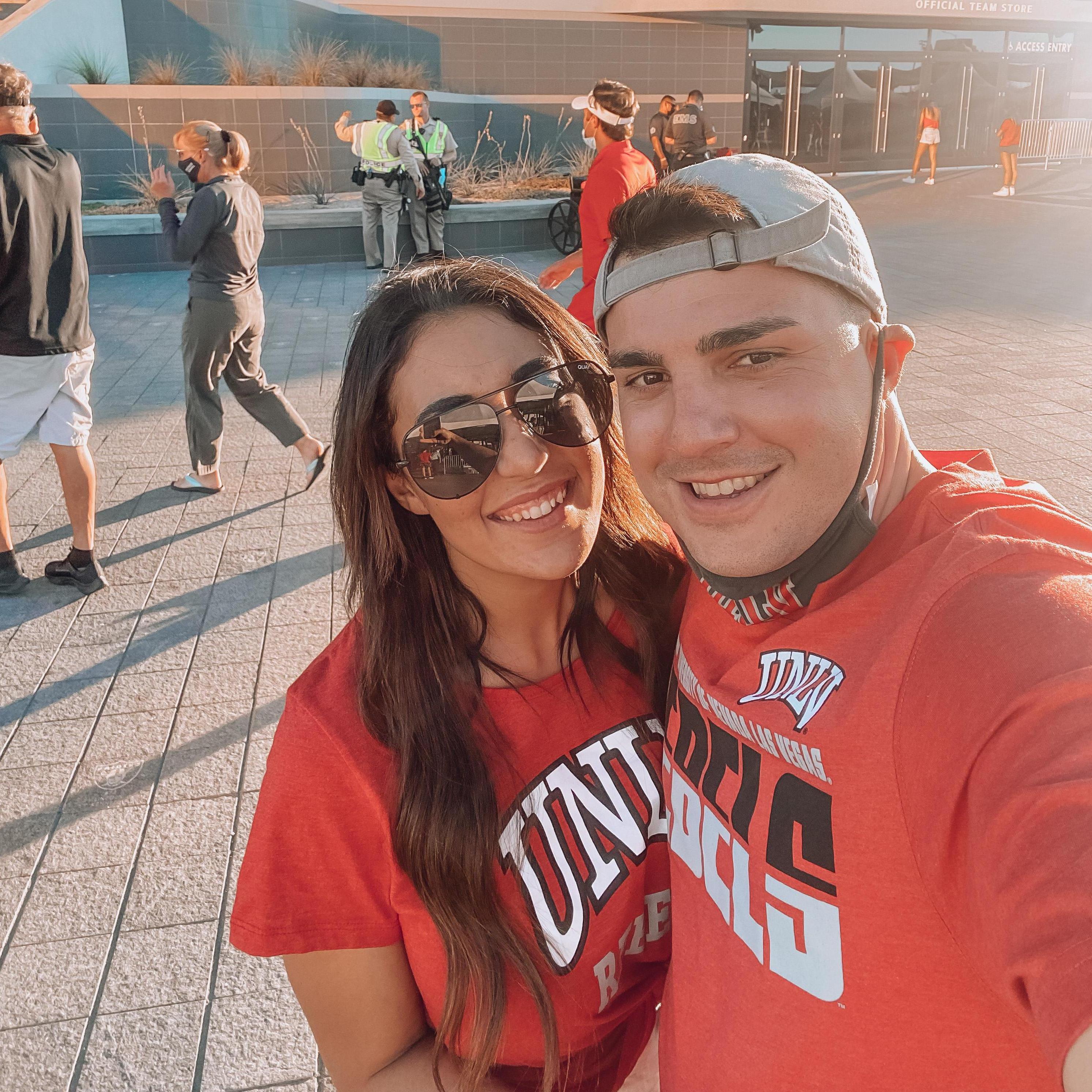 Fun fact: Madonna graduated from UNLV with her degree in Education. Mike is a currently a student there; he is part of the ROTC program and hopes to commission as a pilot when he graduates!