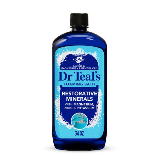 Dr Teal's Foaming Bath with Pure Epsom Salt, Restorative Minerals with Magnesium, Potassium & Zinc - 34 fl oz