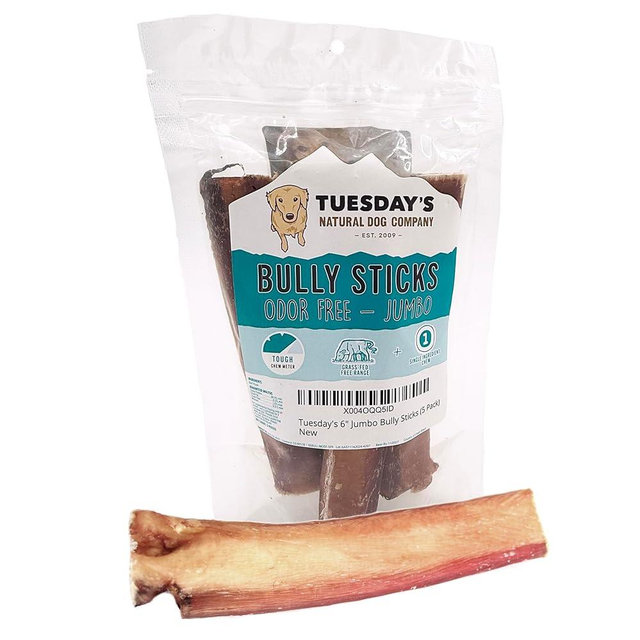 Tuesday's 6" Jumbo Bully Sticks (5 Pack)