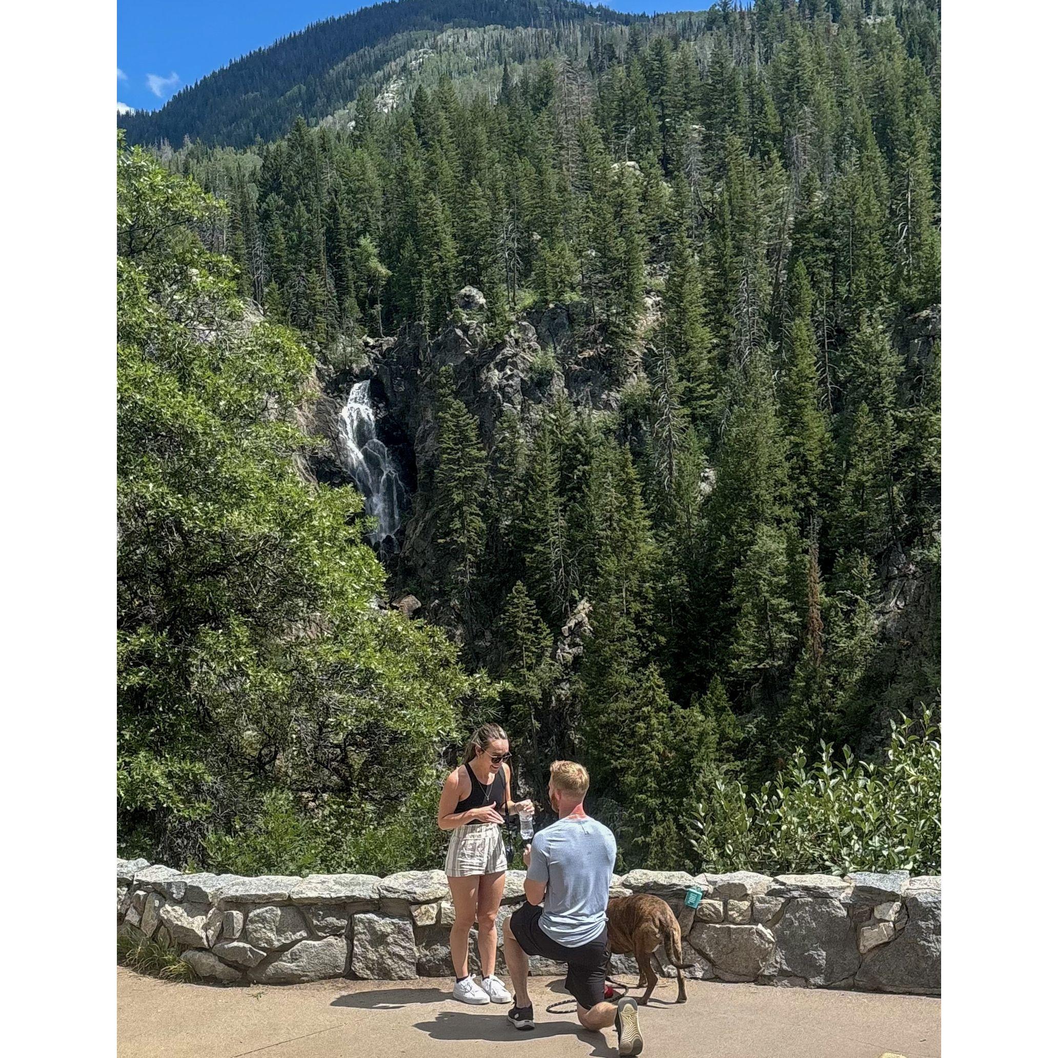 proposal day - 07.26.24 - Fish Creek Falls, Steamboat Springs, CO