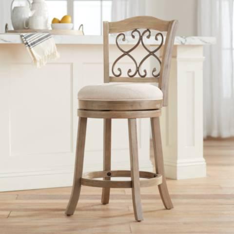 Newton Tuxedo Putty Fabric 26" Swivel Counter Stool