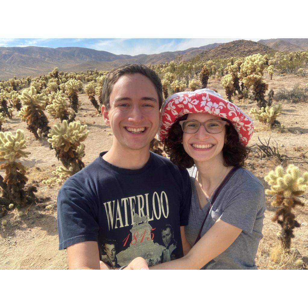 On our first roadtrip--Ari and Aaron both got stabbed by a cactus