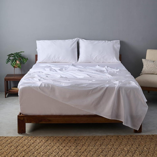 Weddingly CEA certified 100% Giza egyptian cotton sheets|4 piece set|Accredited Gold seal|Deep pocket|Extra Long staple|Sateen Weave|5 star Luxury|High fabric strength,Uniform &soft| (King,White)