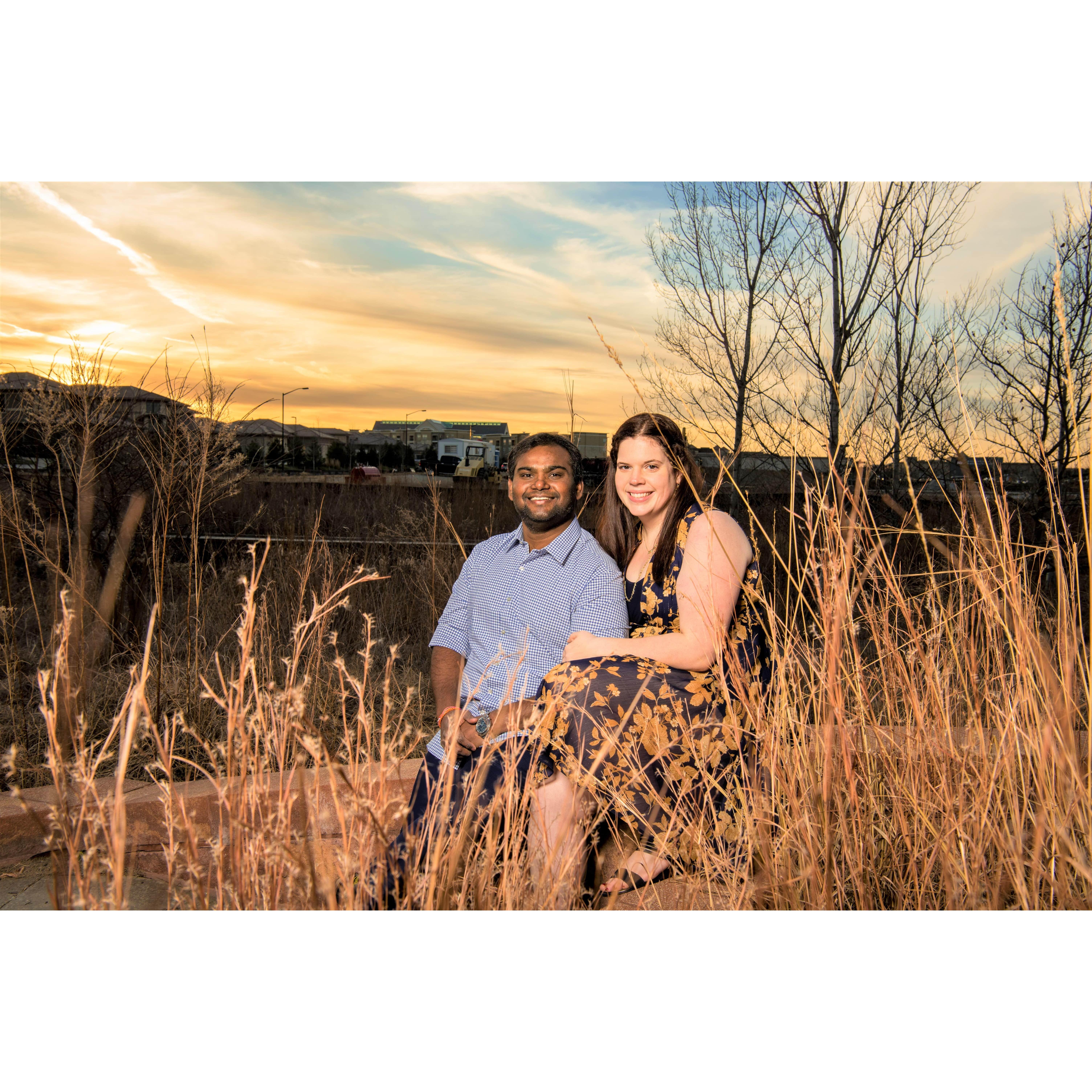 Engagement Photos at PrairieFire KC. Photos by Vijay Ainapurapu.