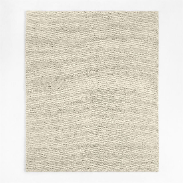 Orly Wool Blend Textured Ivory Area Rug 6'x9'