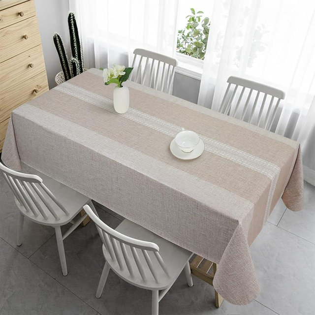 Vonabem 100% Waterproof Rectangle PVC Tablecloth, Vinyl Table Cloth Cover Oil Proof Spill Proof Wipeable Table Cloths for Indoor and Outdoor Use(Brown,60X84IN)