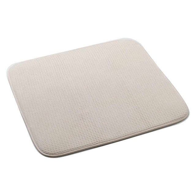 Norpro Washable Microfiber Dish Drainer Glass Drying Mat Pad Cream 16 x 18-Inch