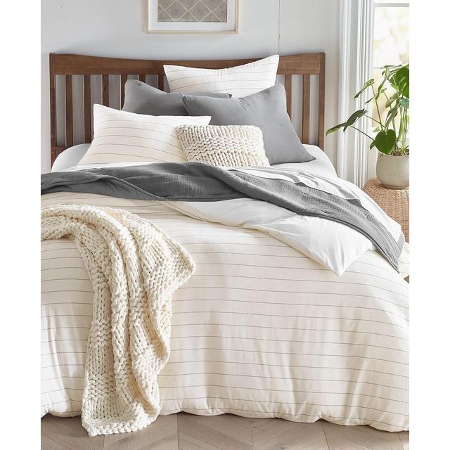 Oake Sedona Stripe Cotton Hemp 3-Pc. Duvet Cover Set, Full/Queen, Created for Macy's