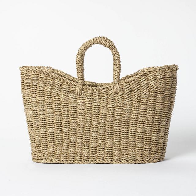 6" x 13" Tapered Oval Seagrass Braided Basket Natural - Threshold™ designed with Studio McGee