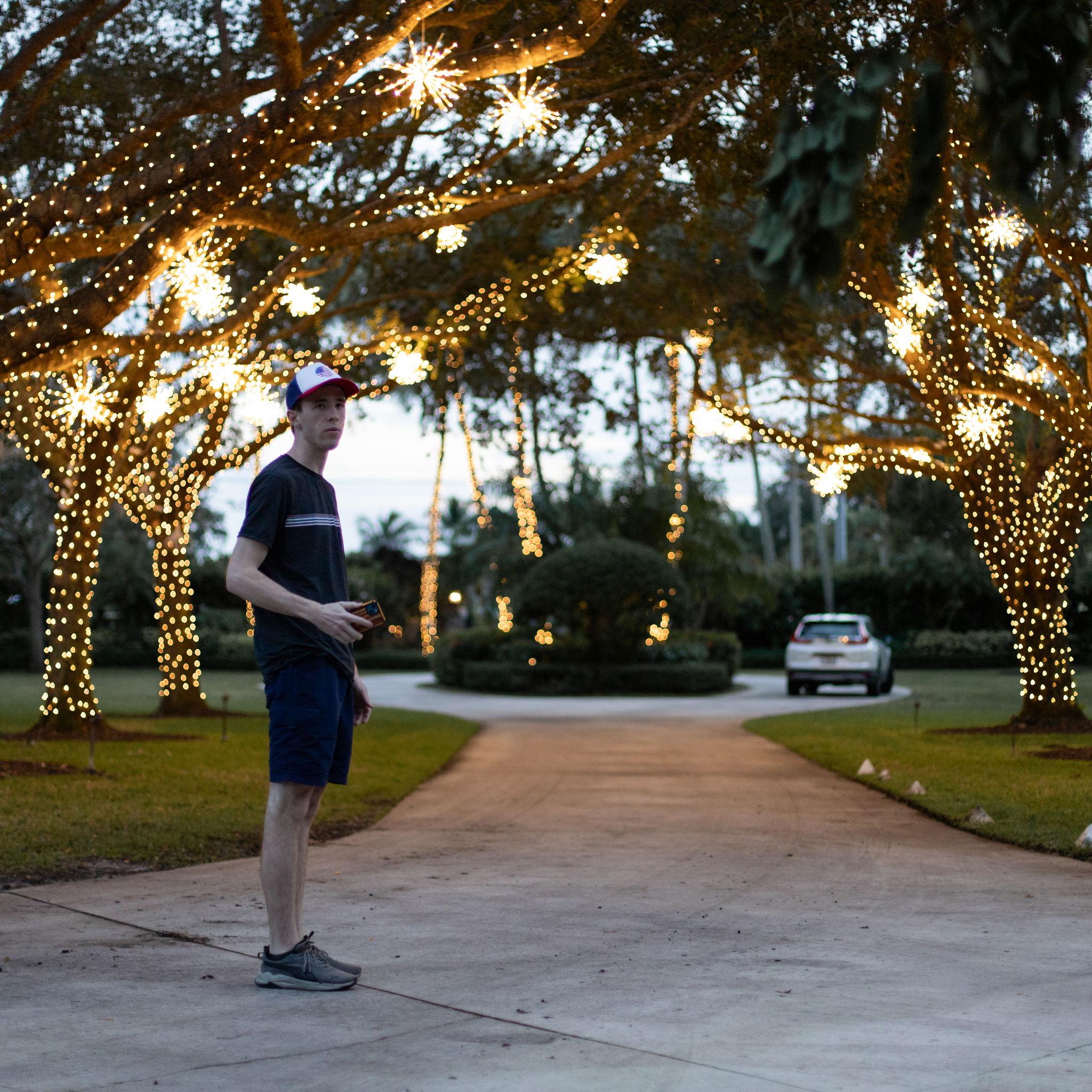 Testing out the lighting a few weeks before the proposal