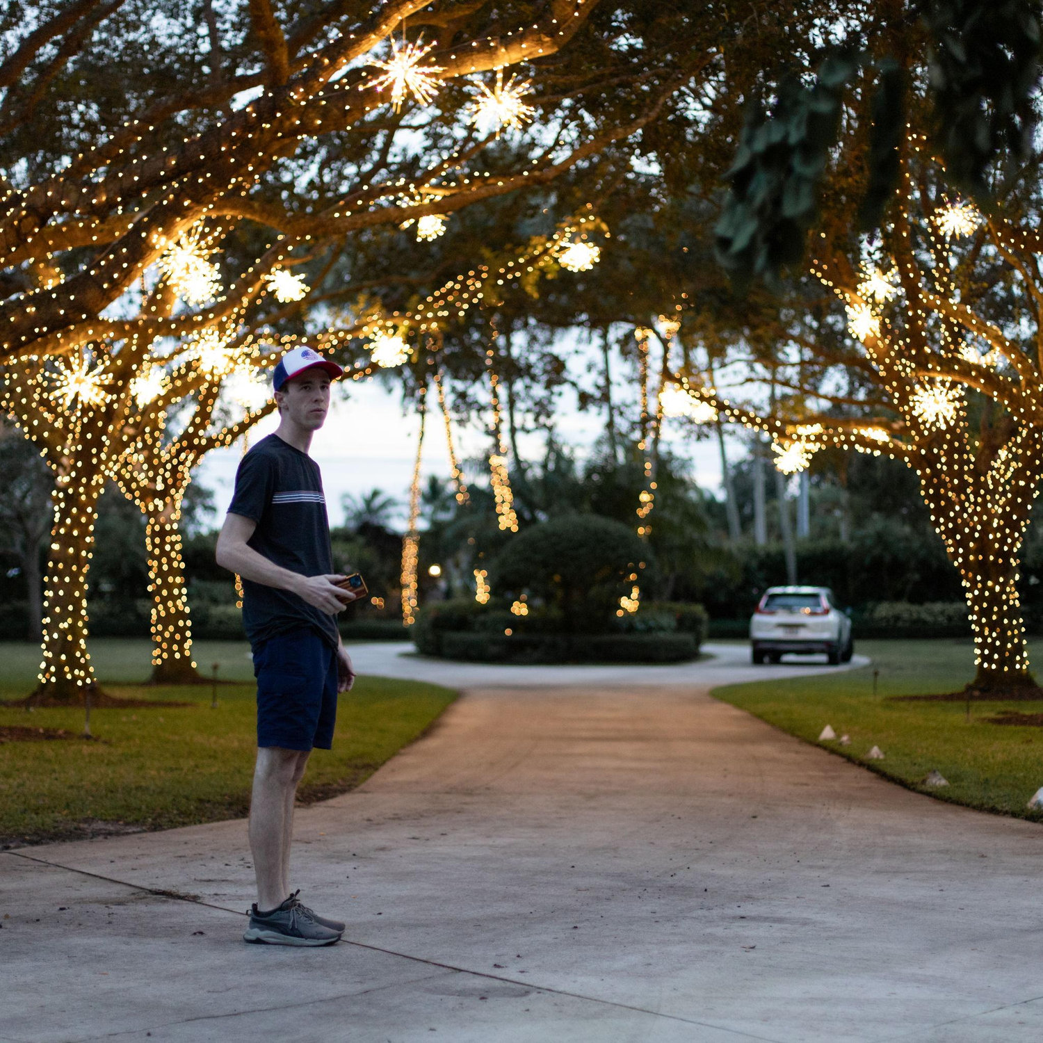 Testing out the lighting a few weeks before the proposal