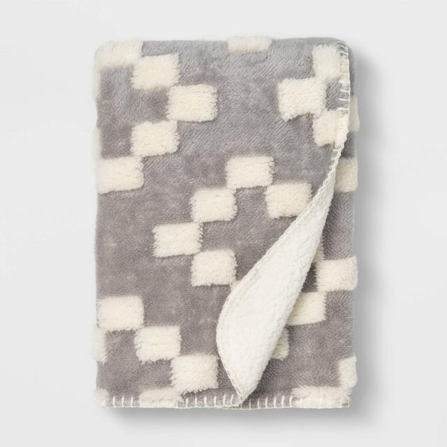 Plush Stroller Blanket Geo - Cloud Island™ Gray