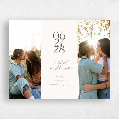 Beige Wedding Save the Date - Aion Multiphoto