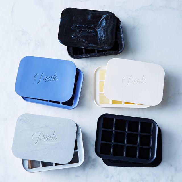 Everyday Ice Cube Trays with Lid, Black Marble (Set of 3)