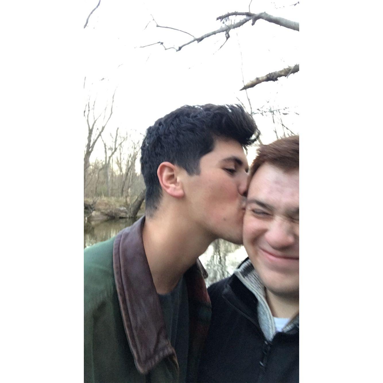 Sharing a quiet moment together ahead of "early spring break", March 2020