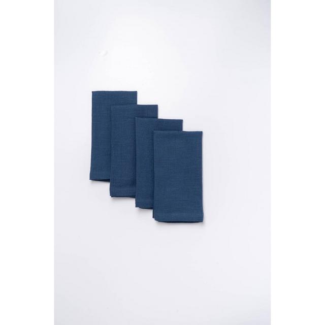 4pk Cotton Easy Care Napkins Blue - Threshold™