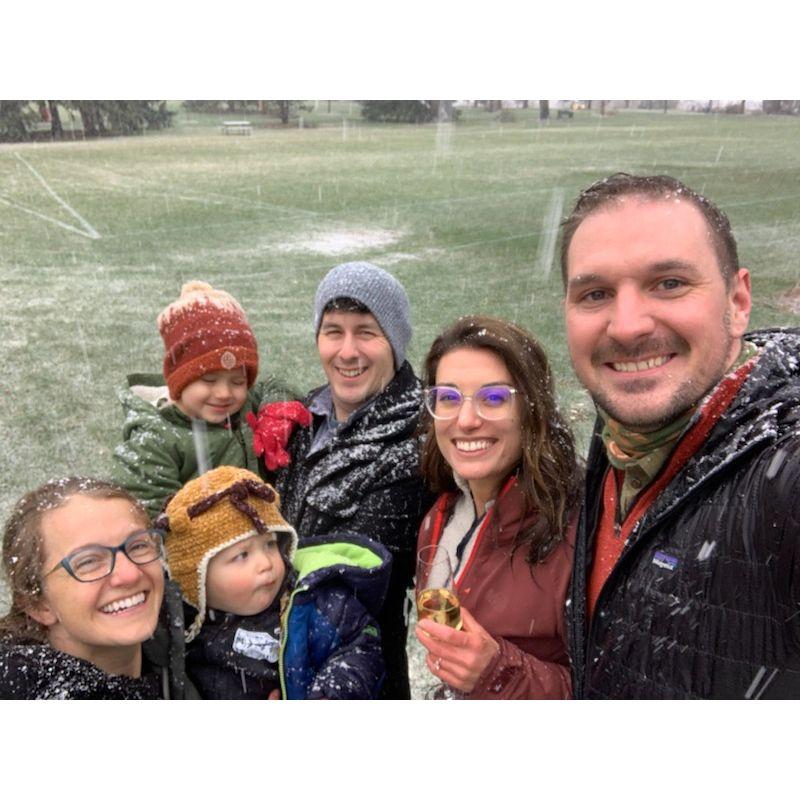 The Barths were there to capture the whole thing! Chloe, Justin, Anderson and Oliver hid in a big pine tree in the freezing cold to catch photos and video of Cyril taking a knee.