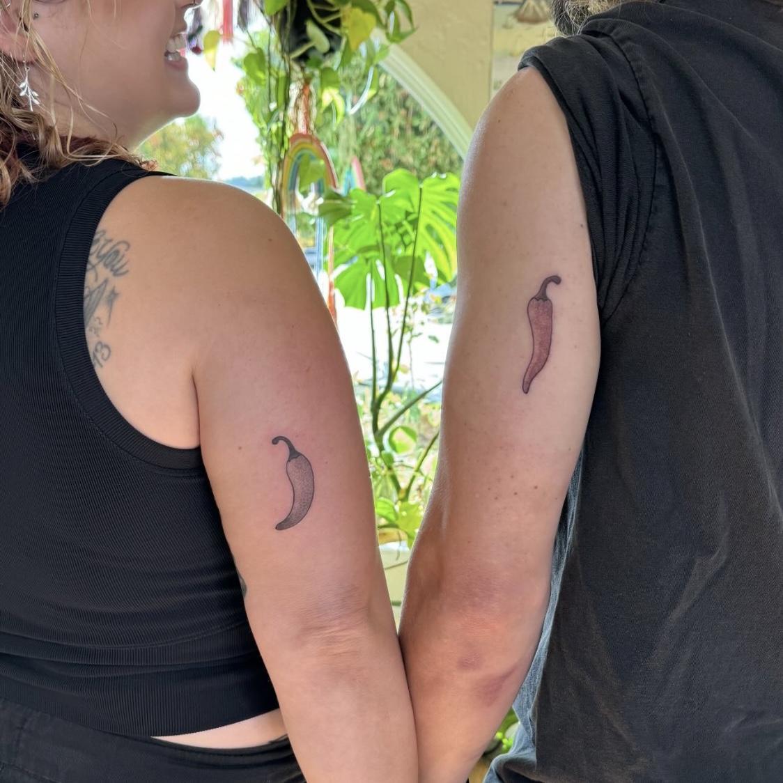 Matching tattoos...means it's forever.