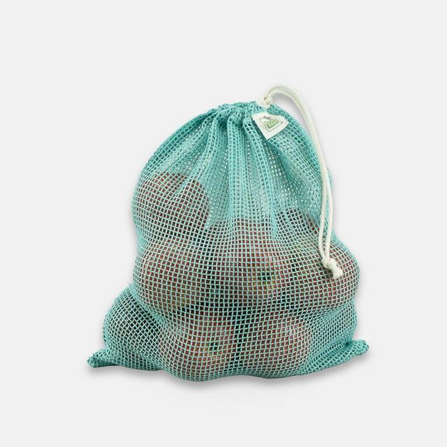 Blue Large Organic Cotton Mesh Produce Bag