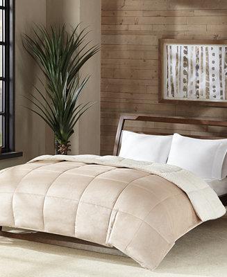 Reversible Micro Velvet and Sherpa Down Alternative Comforters, Hypoallergenic