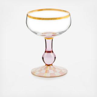 Rosy Check Coupe Glass