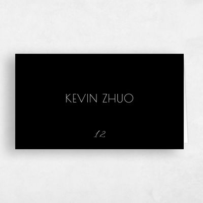 Black Wedding Place Card - Fountaine