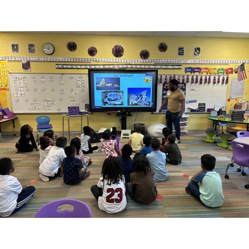 Robert comes to Destini's Kindergarten class for Career Week!