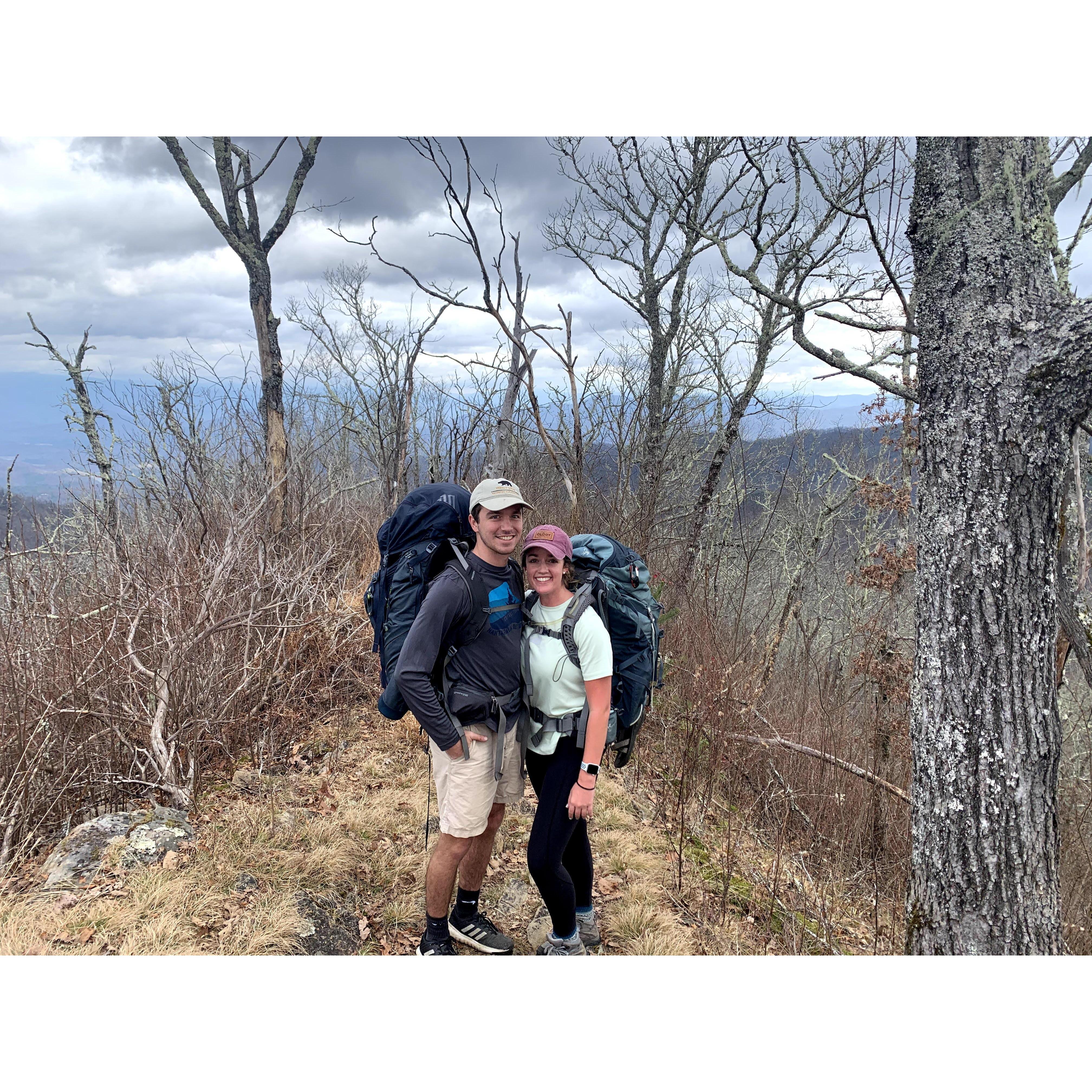 Many hiking trips.