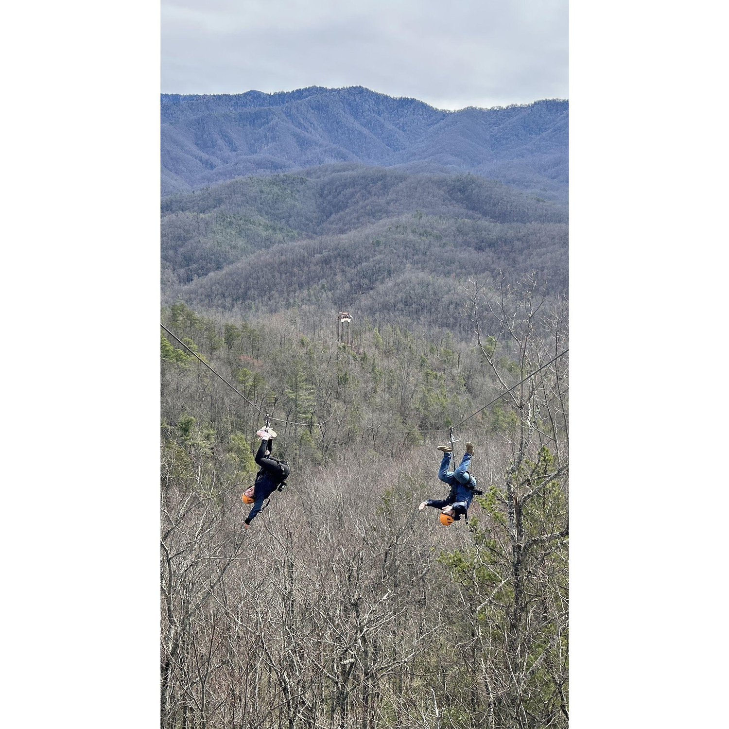 Ziplining on our 'spring break' trip to Gatlinburg!