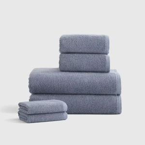 Turkish Ribbed Quick Dry Bath Towel Bundle - Mineral