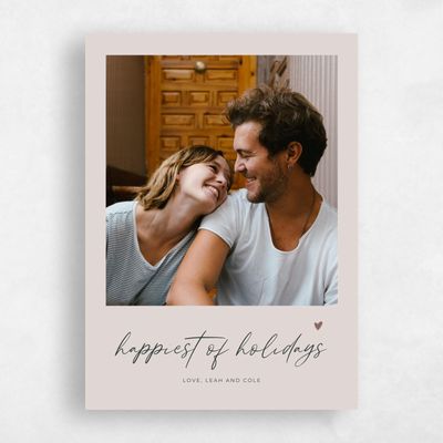 Dusty Blush, Pink Holiday Card - Marley