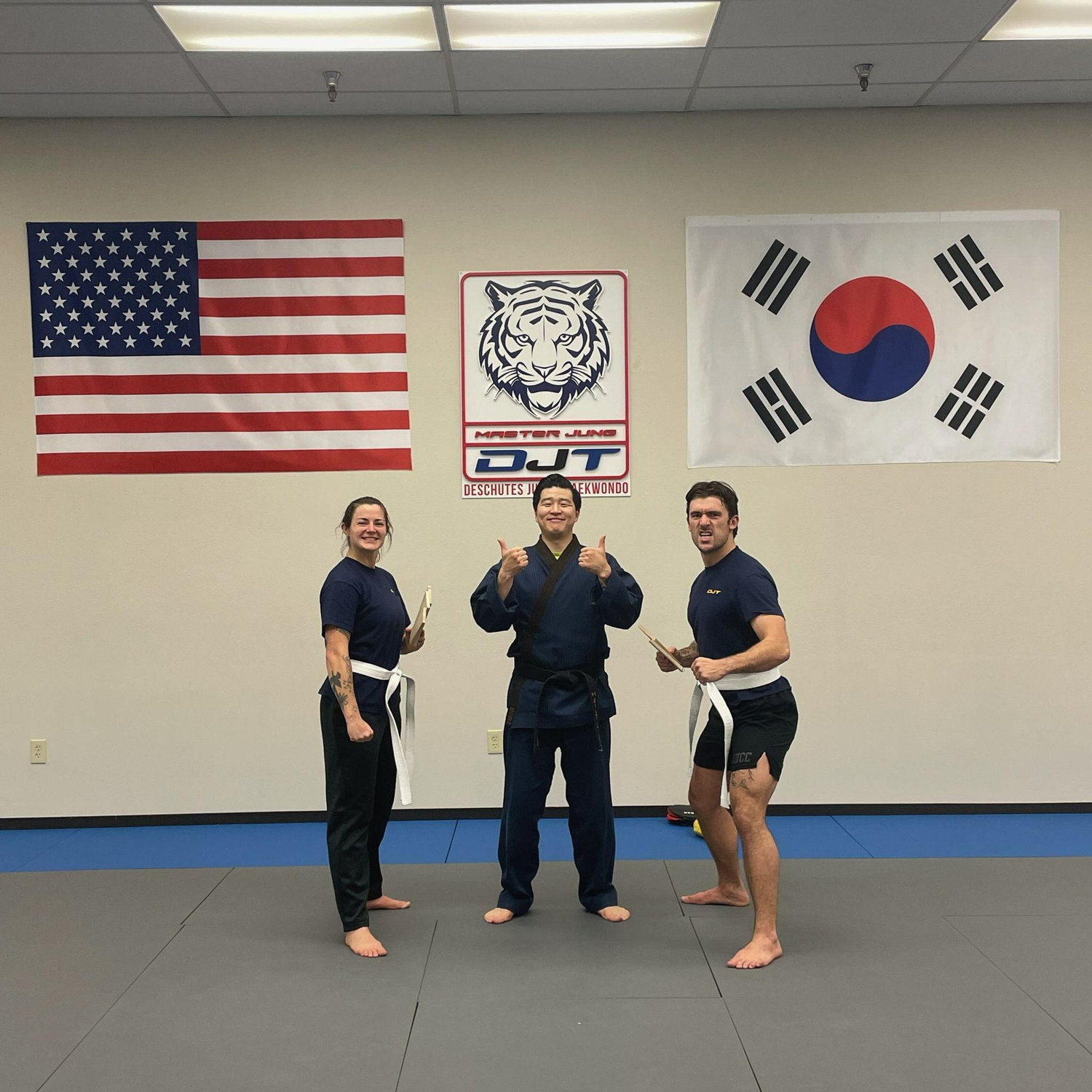 Not to brag...but we are white belts in Taekwondo