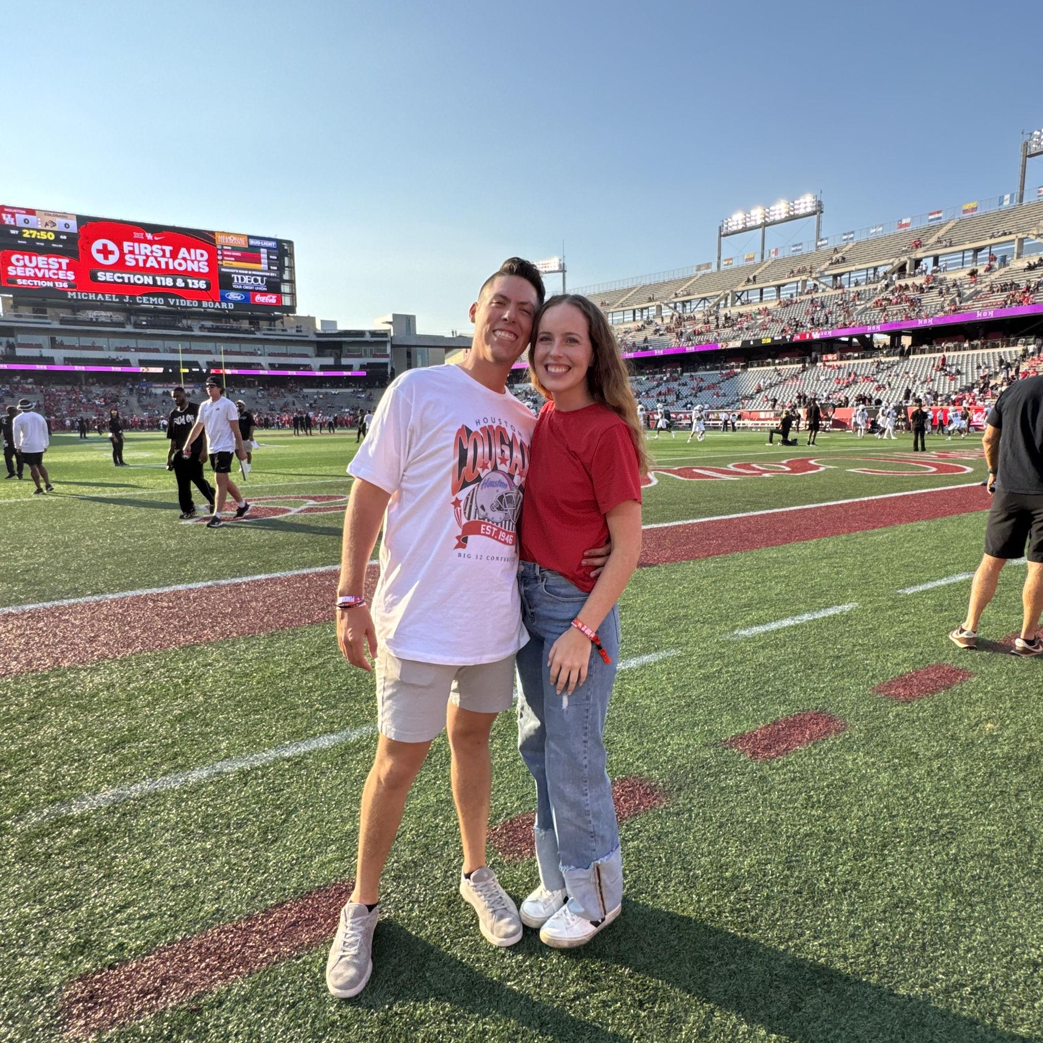 Luke's first UH game! Shoutout to the Kyle's for these fun pre game passes!