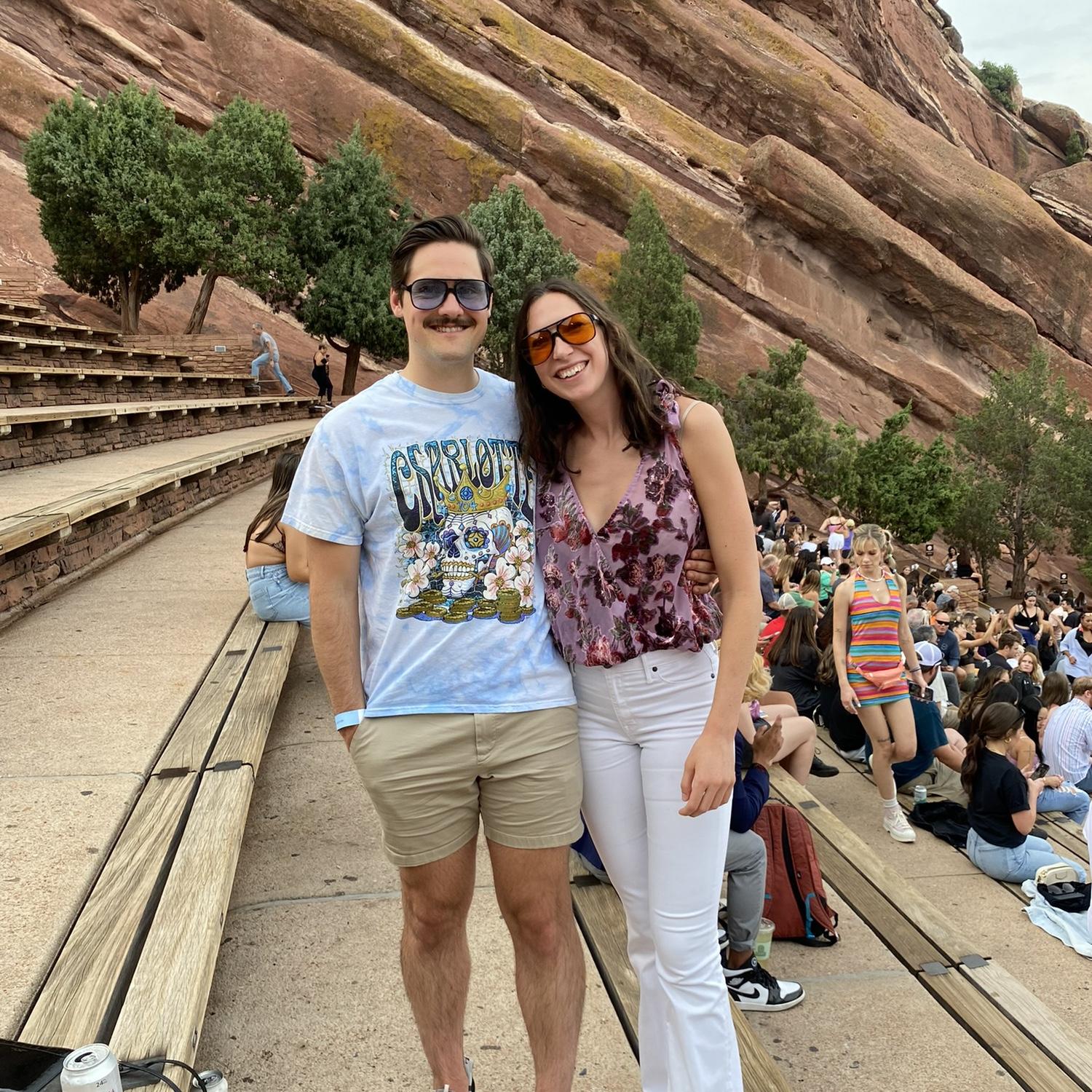 Garrett and Jenny move to Denver! Here's us at Red Rocks Amphitheatre, one of our favorite places in Colorado.