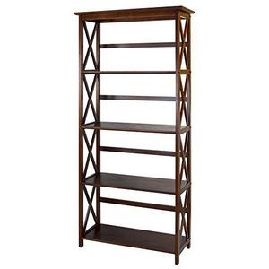 Montego 5-Shelf Bookcase-Walnut