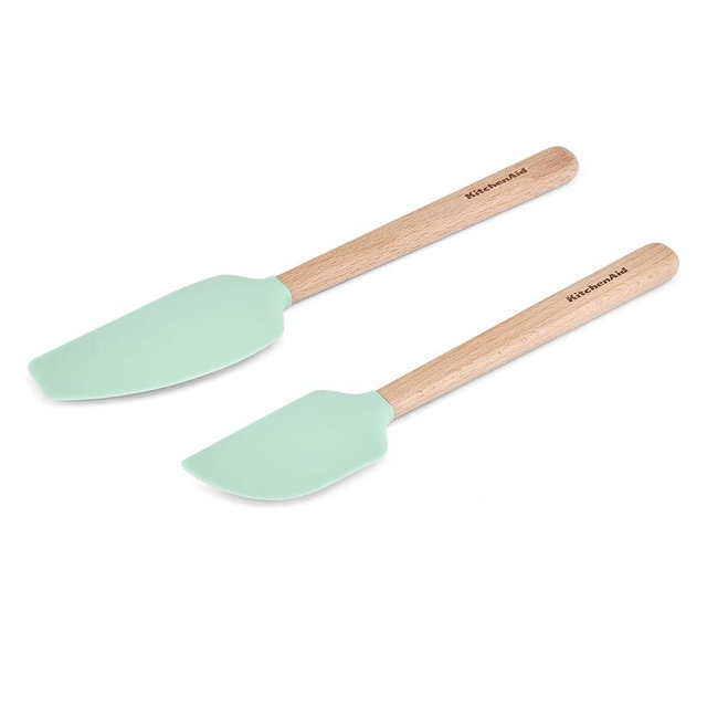 KitchenAid Beechwood Spatula Set, 2-Piece, Spearmint