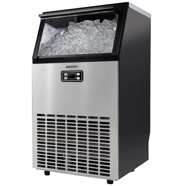 EUHOMY Commercial Ice Maker Machine, 99lbs/24H Stainless Steel Under Counter ice Machine with 33lbs Ice Storage Capacity, Freestanding Ice Maker.