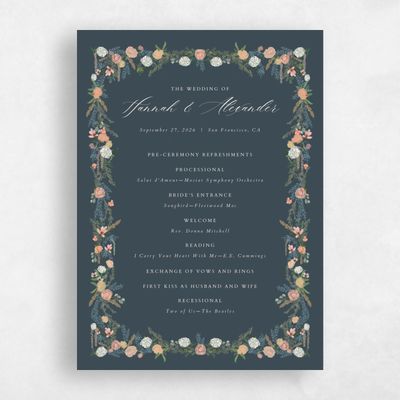 Multi-Colored Wedding Program - Dinan