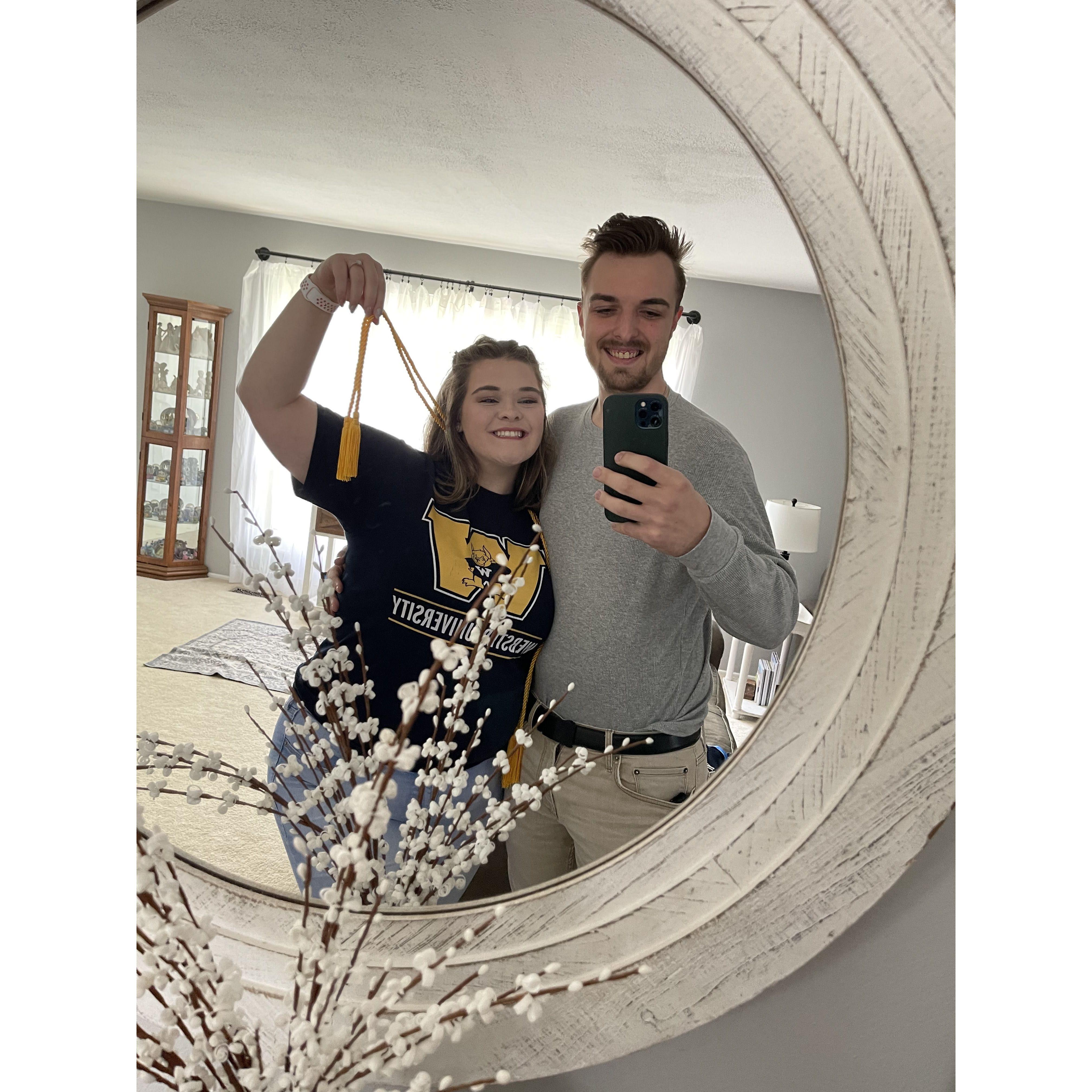 Us on my (virtual) college graduation day