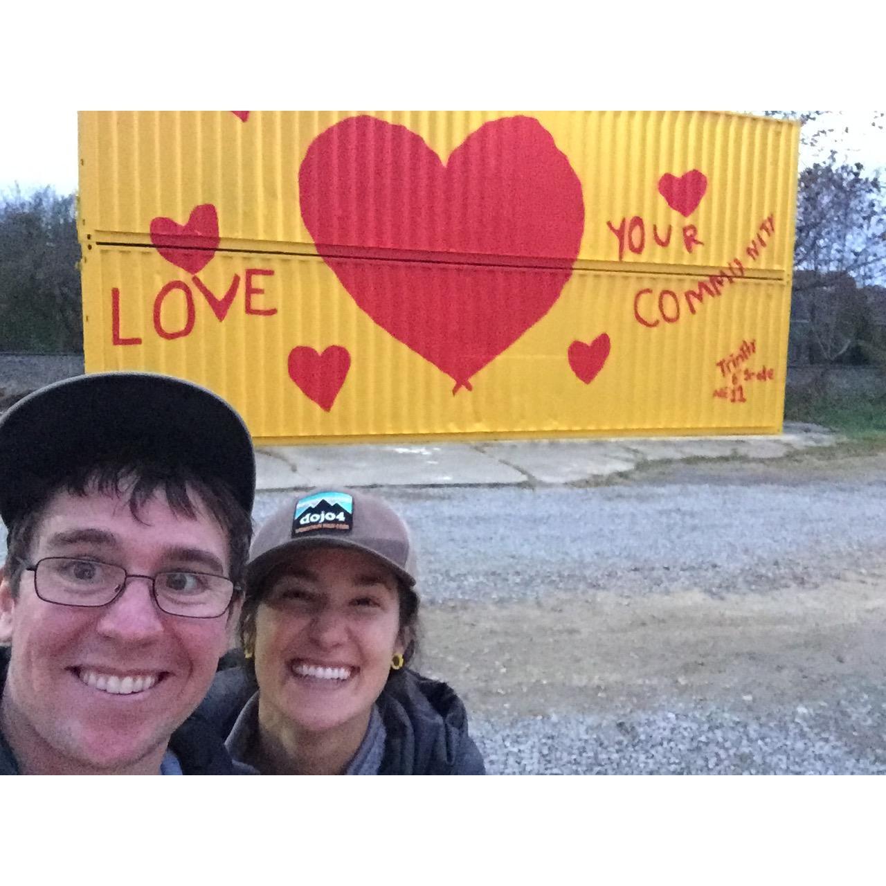 Asheville, NC. Just before we ate some pizza!