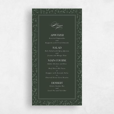 Deep Forest, Green Wedding Menu - Manado